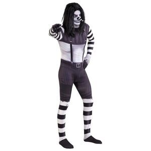 New Laughing Jack Boys Morphsuite And Wig Scary Halloween Costume Large 2-Piece